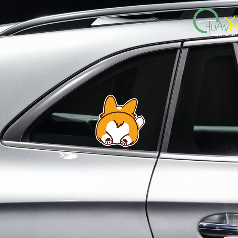 Car Cartoon Car Sticker Corgi  – Motorcycle Wearing Gear Bewertung und Preis