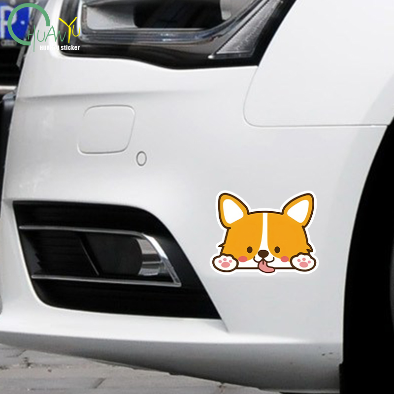 Car Cartoon Car Sticker Corgi  – Motorcycle Wearing Gear Bewertung und Preis