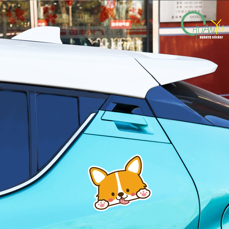 Car Cartoon Car Sticker Corgi  – Motorcycle Wearing Gear Bewertung und Preis