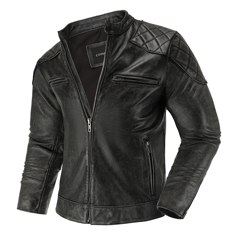 Retro Leather Jacket Motorcycl – Motorcycle Gear For Winter Bewertung und Preis